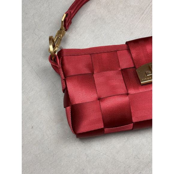 Harveys Seatbelt RARE Maroon Red Carriage Baguette Handbag - Picture 5 of 16